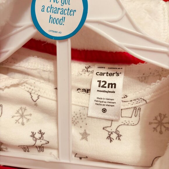 Carter’s Baby Girl 3-Piece Fleece Vest Outfit Red Polka Dot 12M - Picture 5 of 8